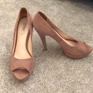 Prada Peep Toe Platform Pumps